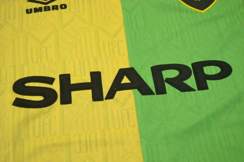 Manchester United Auswärts Grün Gelb 92/94 "Cantona" Nº 7