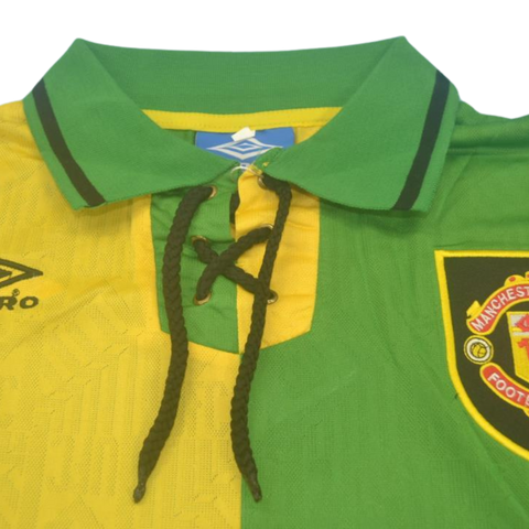 Manchester United Auswärts Grün Gelb Langarm 92/94 "Cantona" Nº 7