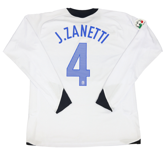 Internazionale Auswärts Weiß Langarm 05/06 "J.Zanetti" Nr.4