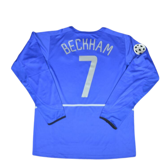 Manchester United Blau Auswärts Langarm 02/03 "Beckham" Nº7
