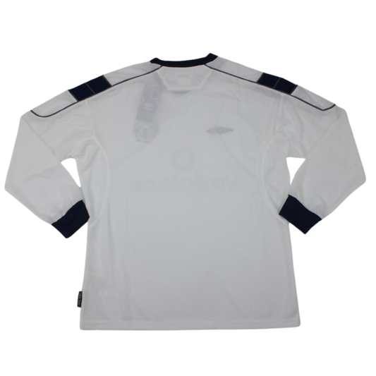 Manchester United Auswärts Weiß Langarm 99/00