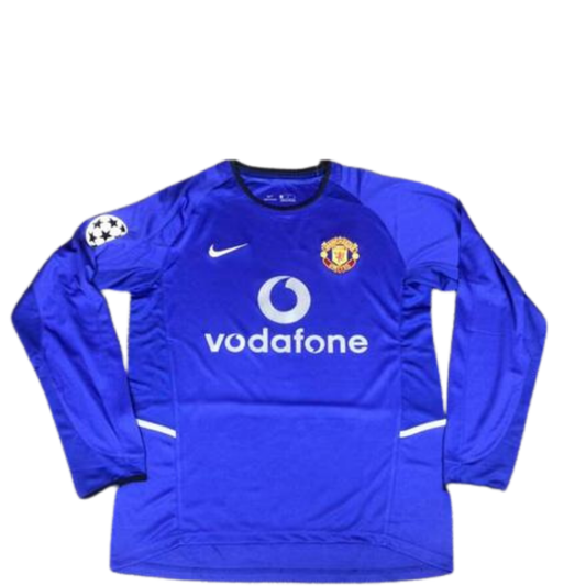 Manchester United Blau Auswärts Langarm 02/03 "Beckham" Nº7