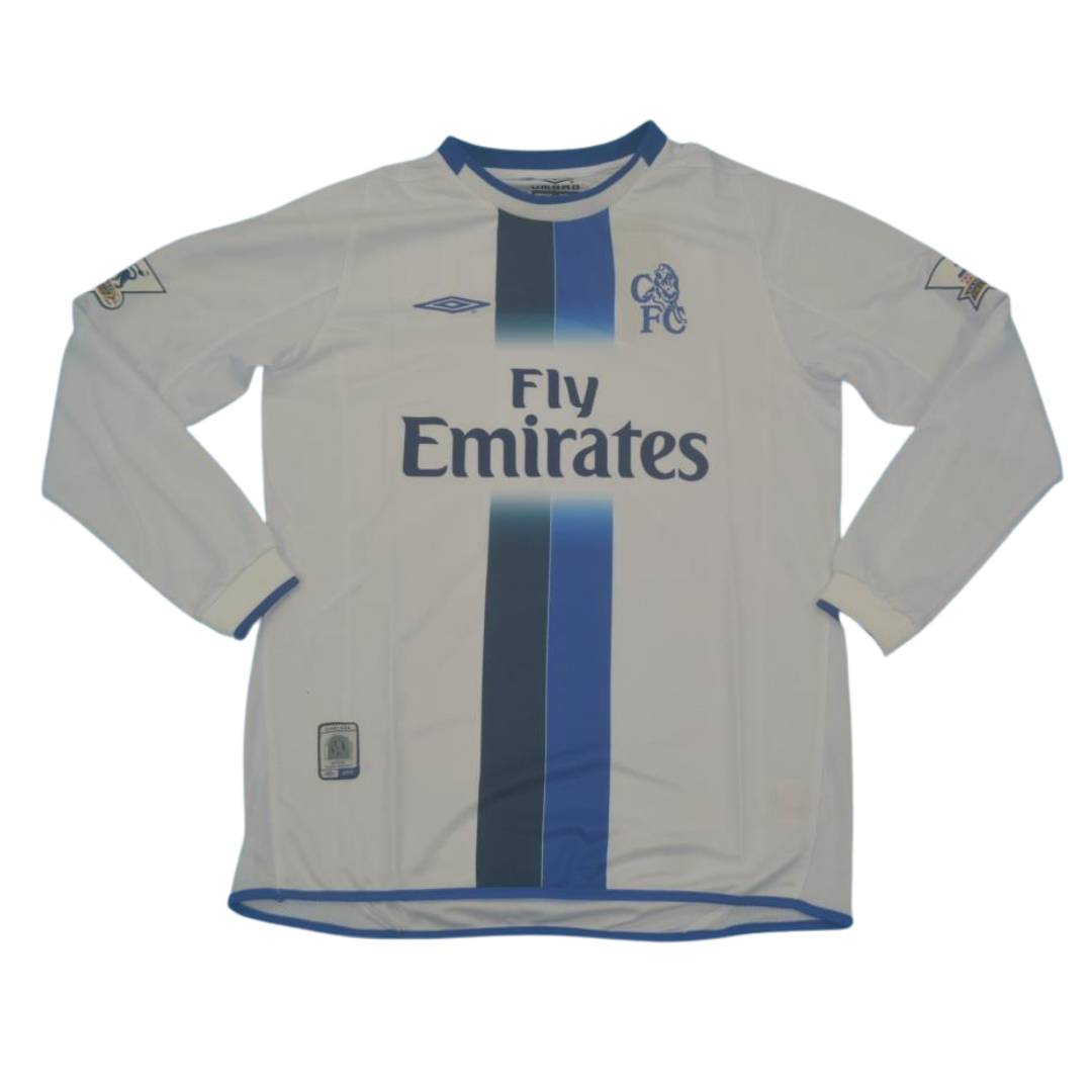 Chelsea Auswärts Weiß Langarm 03/05