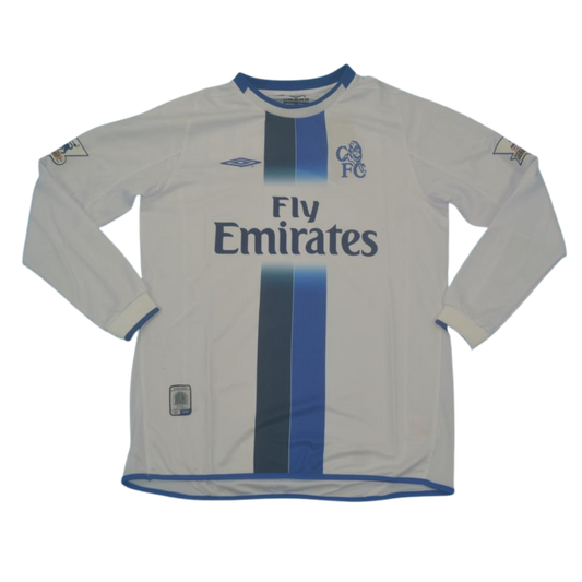 Chelsea Auswärts Weiß Langarm 03/05