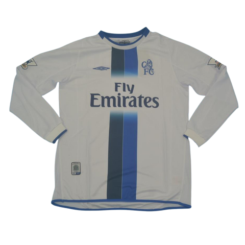 Chelsea Auswärts Weiß Langarm 03/05