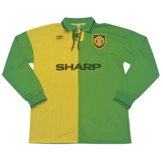 Manchester United Auswärts Grün Gelb Langarm 92/94 "Cantona" Nº 7