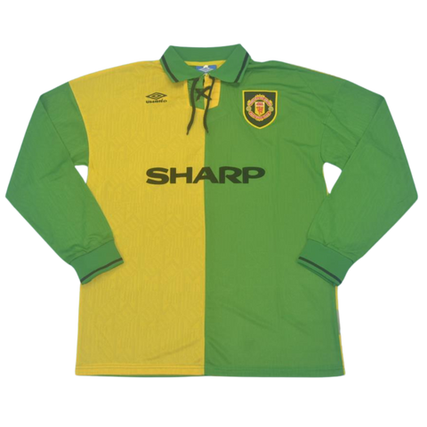 Manchester United Auswärts Grün Gelb Langarm 92/94 "Cantona" Nº 7