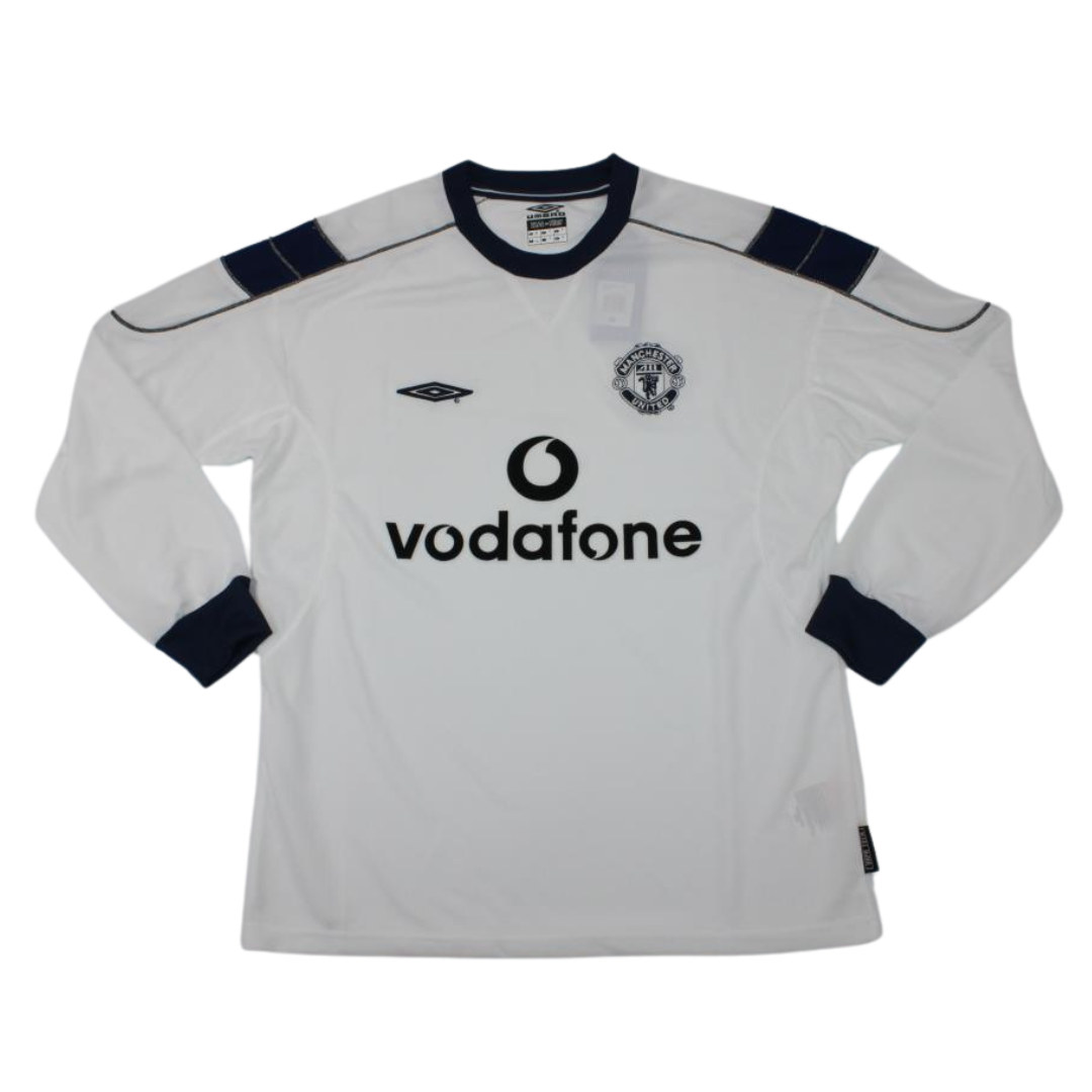 Manchester United Auswärts Weiß Langarm 99/00