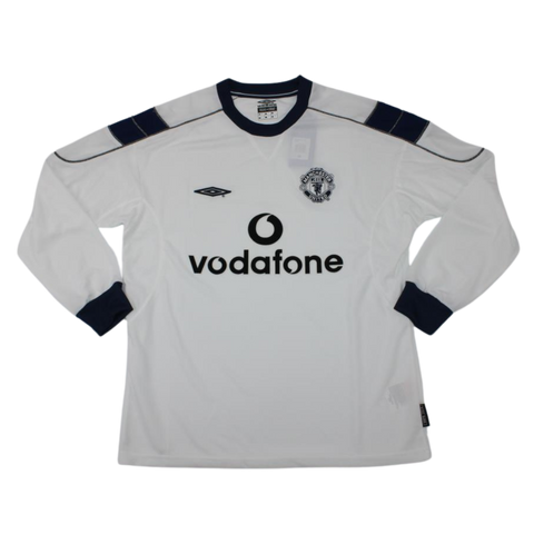 Manchester United Auswärts Weiß Langarm 99/00