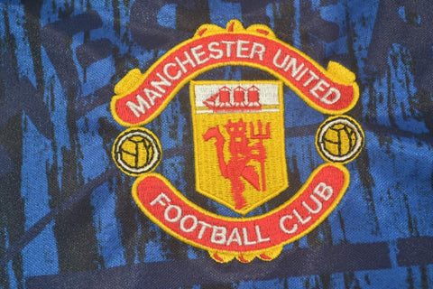 Manchester United Auswärts Blau Langarm 92/93