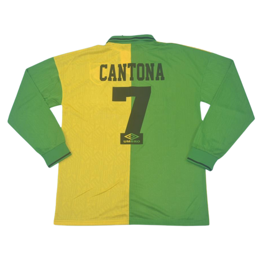 Manchester United Auswärts Grün Gelb Langarm 92/94 "Cantona" Nº 7