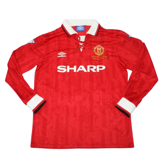 Manchester United Heim Champions Version Langarm 92/93 "Beckham" Nº 28