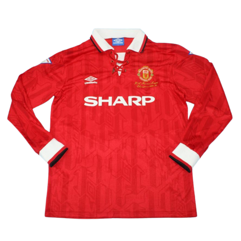 Manchester United Heim Champions Version Langarm 92/93 "Beckham" Nº 28