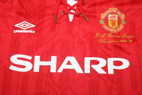 Manchester United Heim Champion Version Langarm 92/93 "Beckham" Nº28